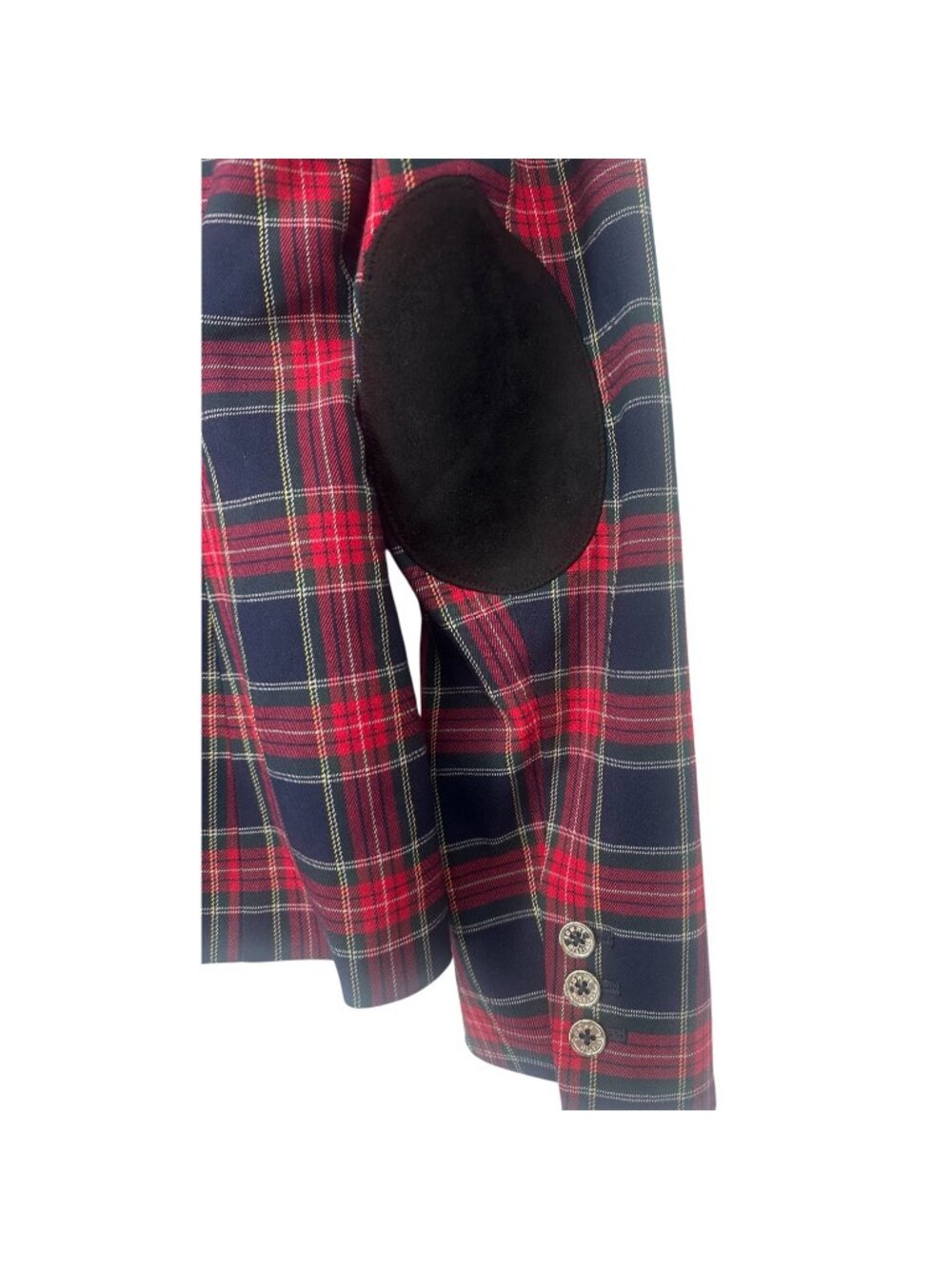 Tommy Hilfiger Women’s Size 4 Classic Tartan Plaid Blazer Elbow Patches Preppy - Picture 3 of 13